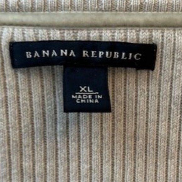 Banana Republic Rib Knit Merino Wool Cardigan with Ruffle Front Size XL - Picture 5 of 8